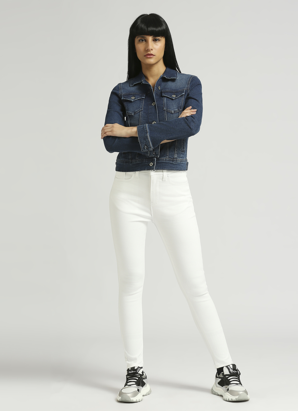 Dion White High Waist Skinny Fit Powerflex Jeans, , large image number 5