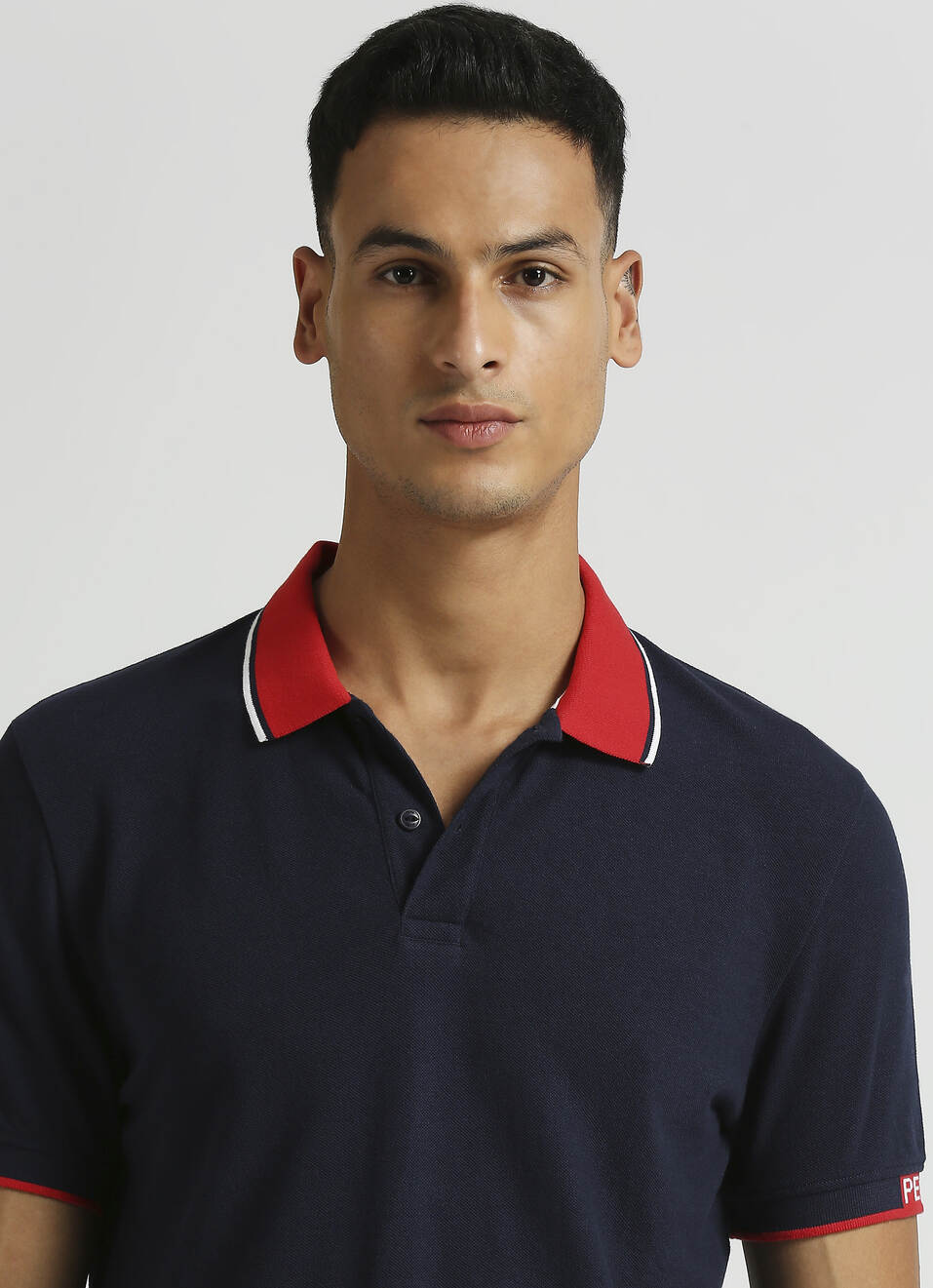 Navy Solid Short Sleeve Polo, , large image number 4