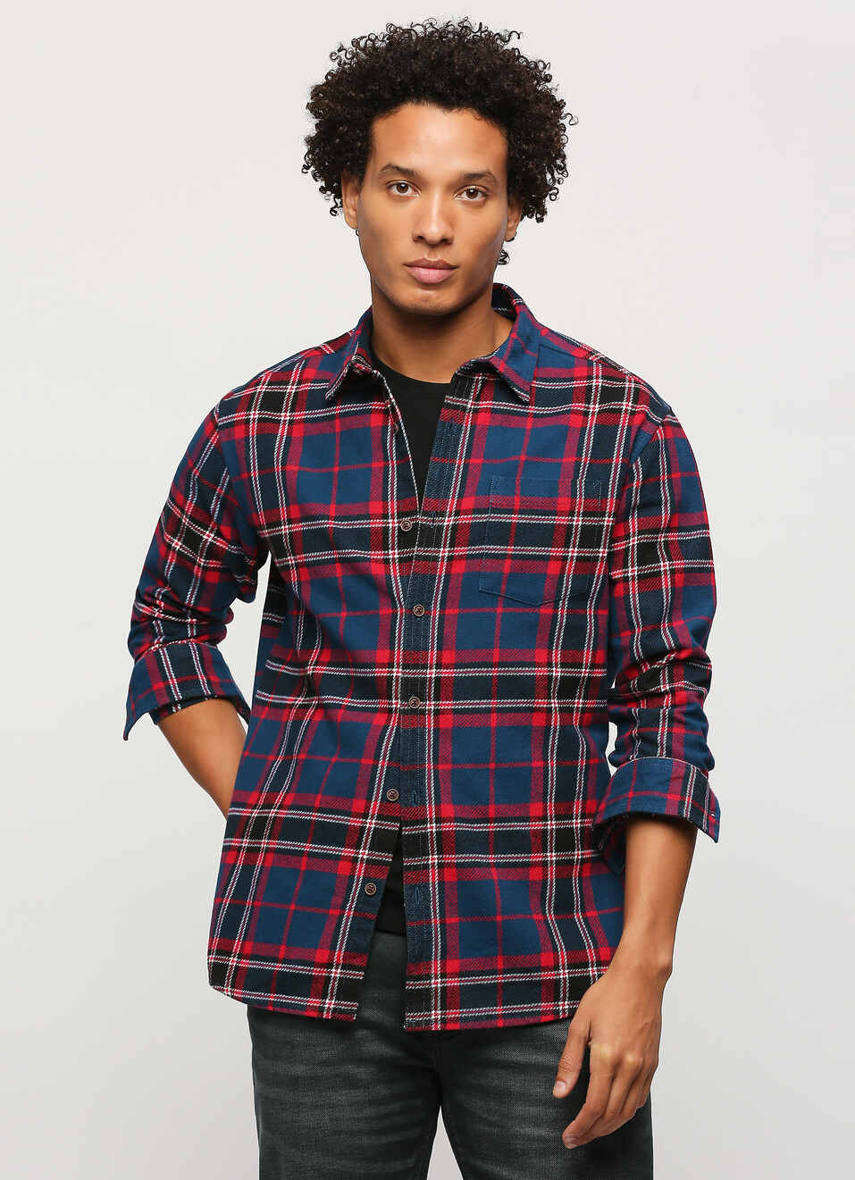Navy Checks Full Slevee Shirt, , large image number 5