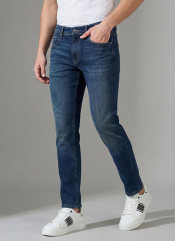 Men Blue Low Rise Slim Fit Gymindigo Jeans