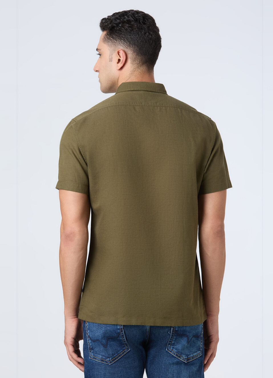 Men Green Patch Pocket Short Sleeve Shirt, , large image number 3