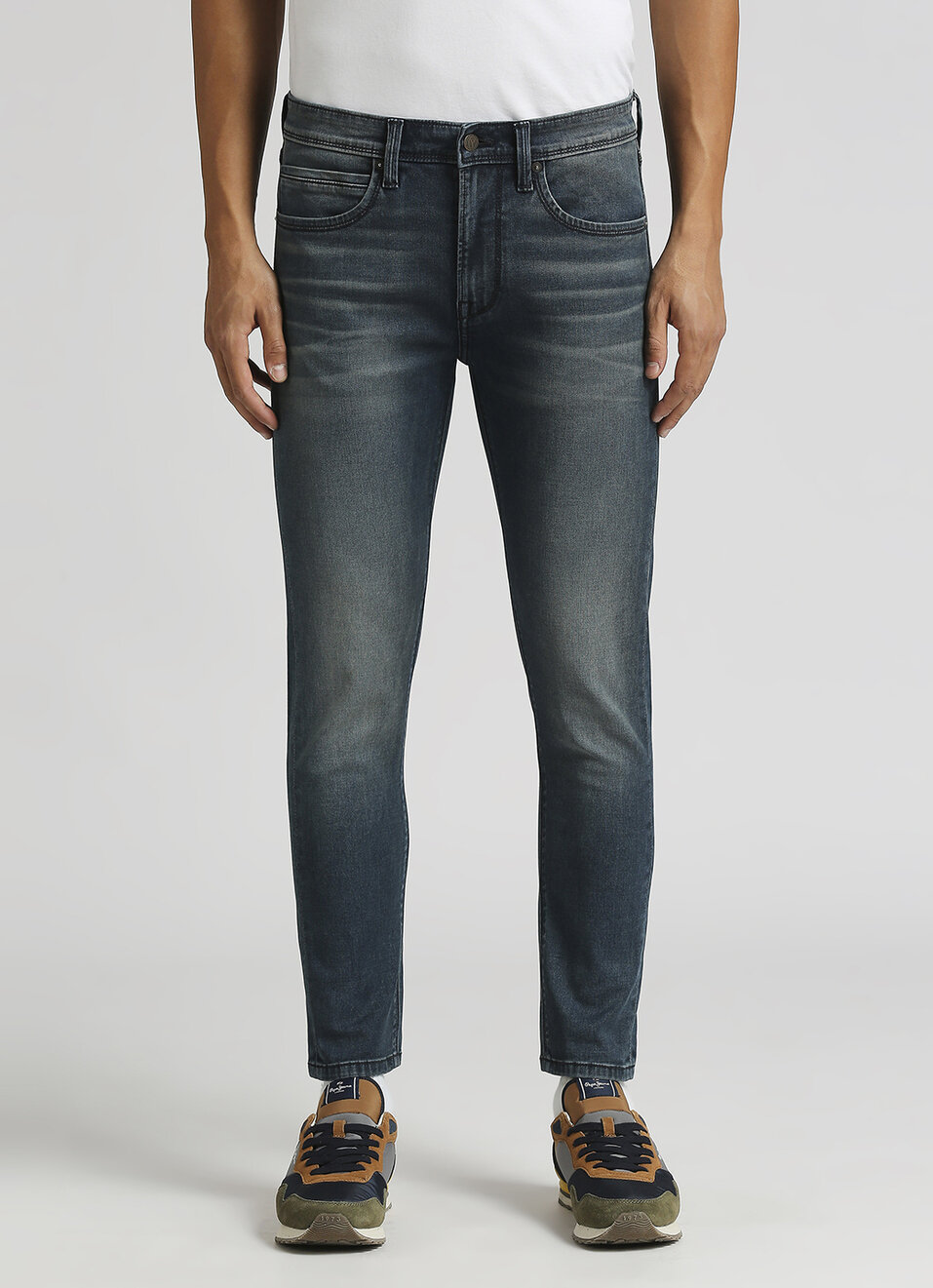 Chinox Dark Blue Mid Rise Ankle Jeans, , large image number 2