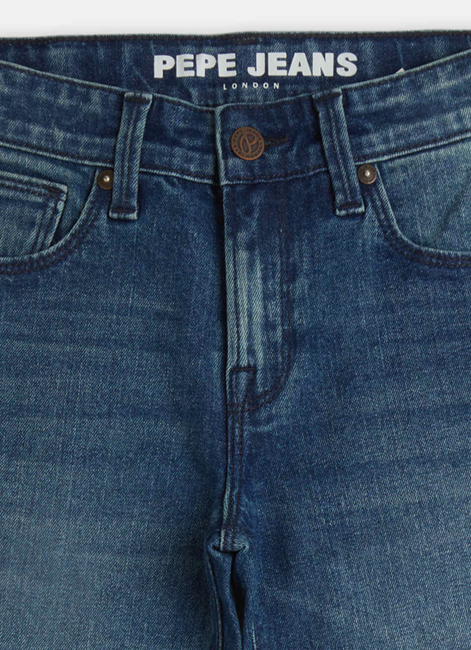 Boys Dark Blue Skater Mid Rise Wide Leg Jeans, , large image number 2