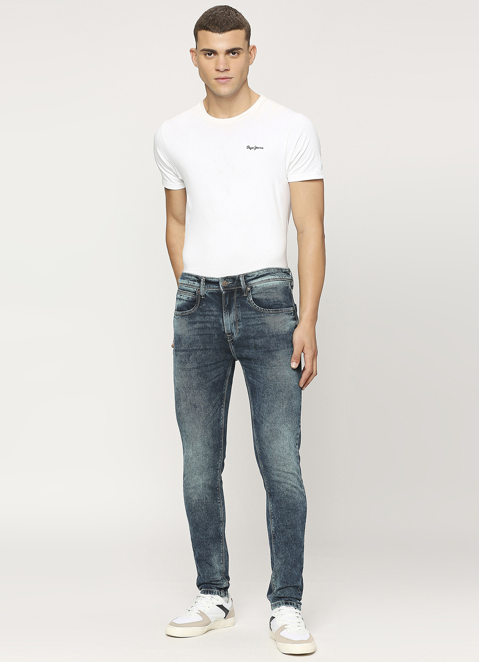 Chinox Blue Mid Rise Skinny Jeans, , large image number 1