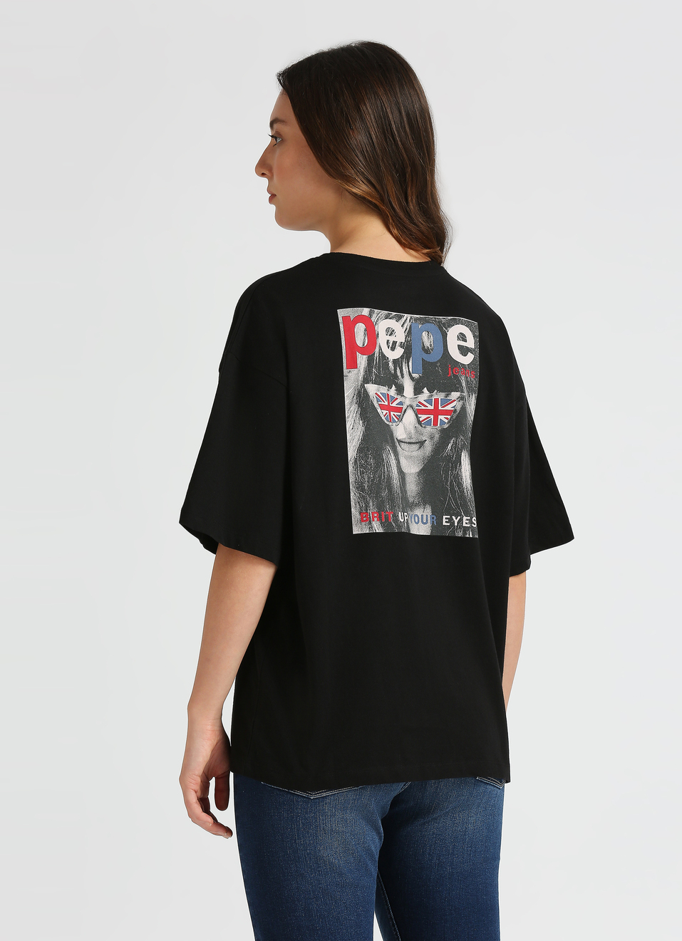 Red Back Print Short Sleeve Oversized T-shirt, , large image number 2