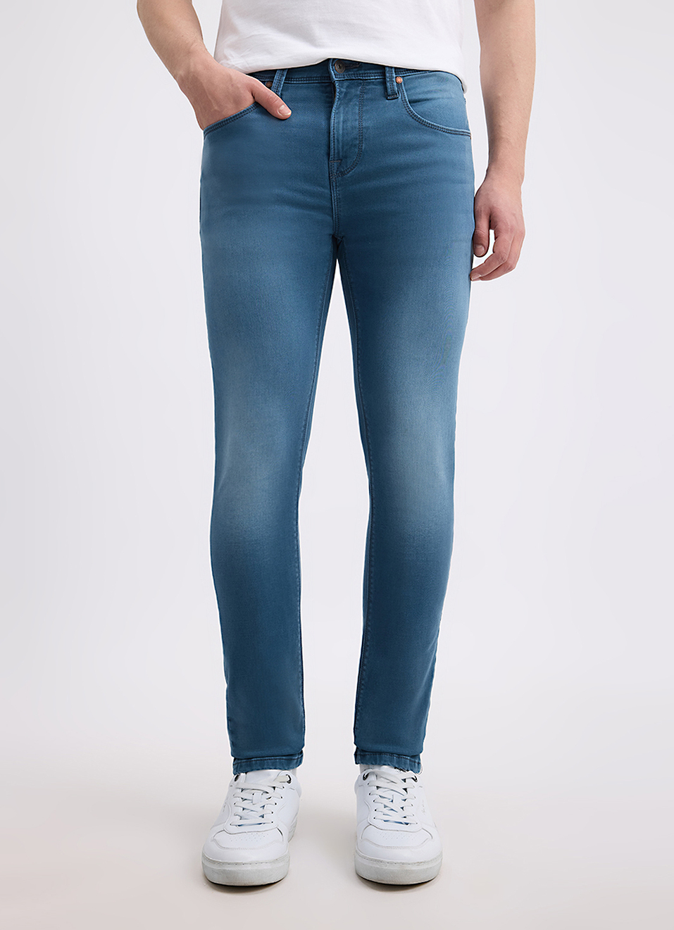 Men Green Skinny Fit Mid Rise Structured Jeans , , large image number 6
