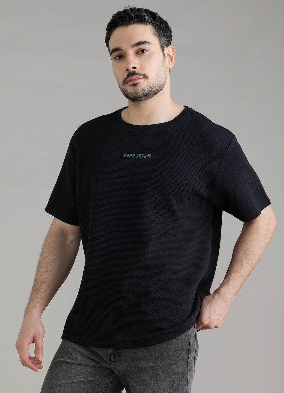 Men Black Printed Relaxed Fit Short Sleeve T-shirt, , large image number 3