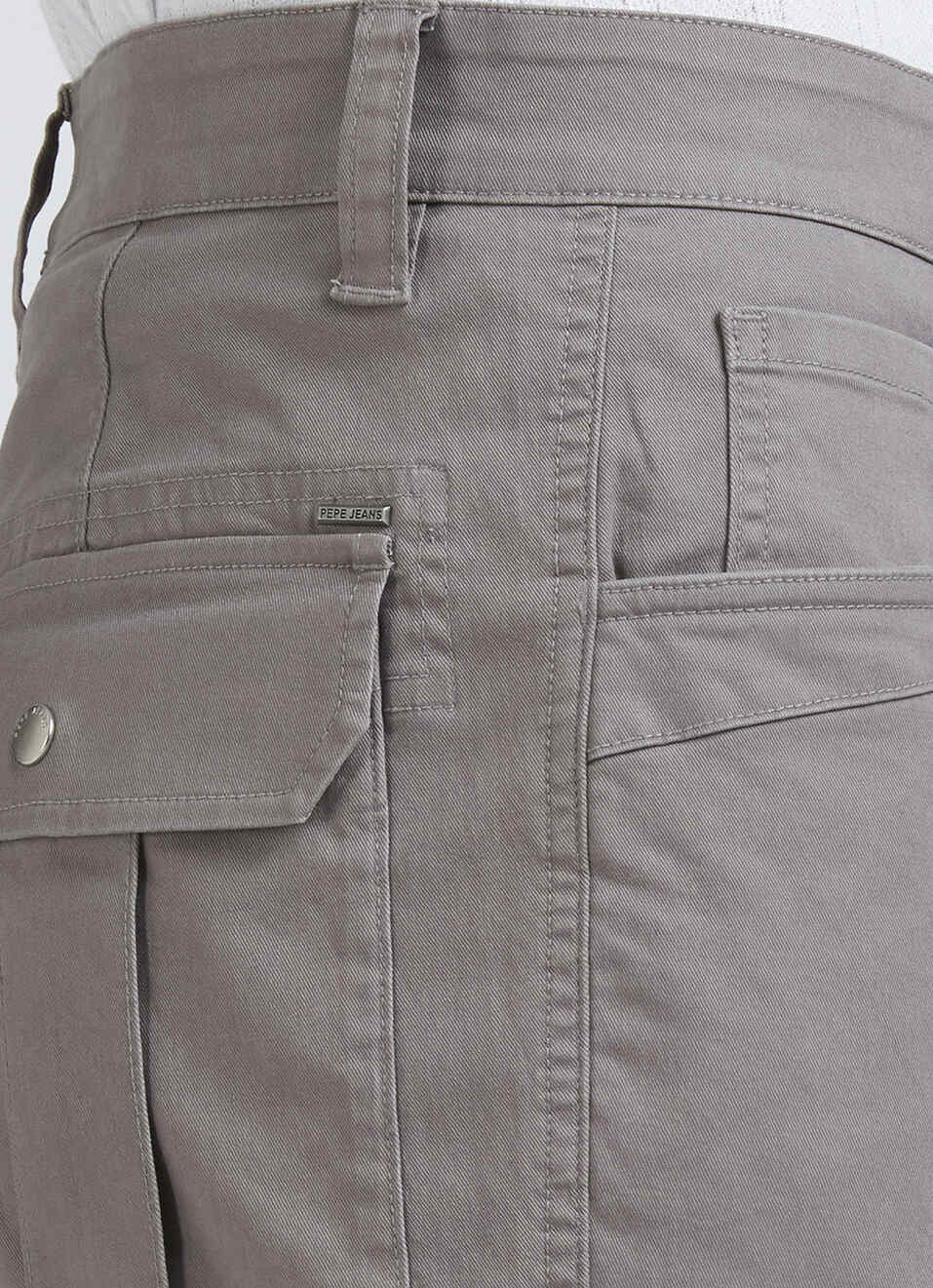 Grey Mid Waist Overdyed Cargo, , large image number 4