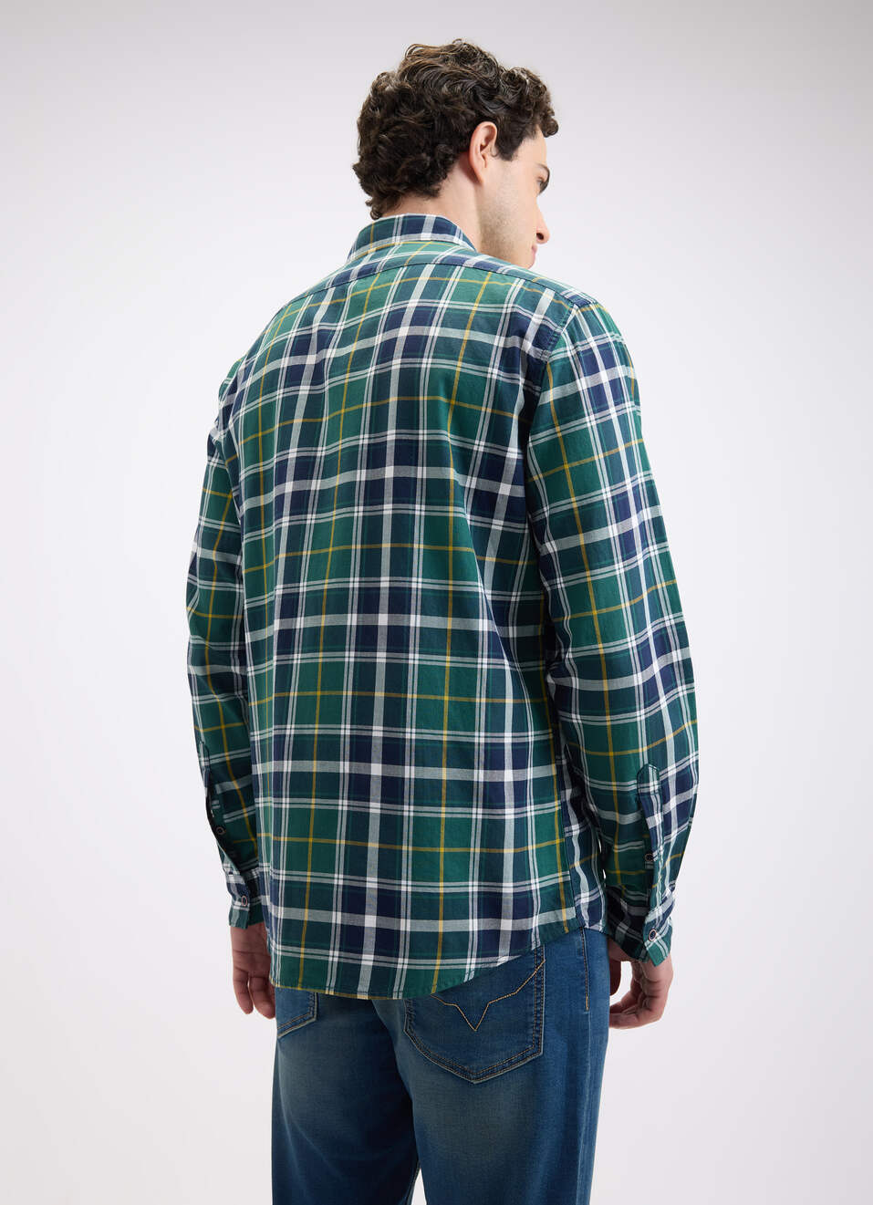 Men Green Check Full Sleeve Shirt, , large image number 2