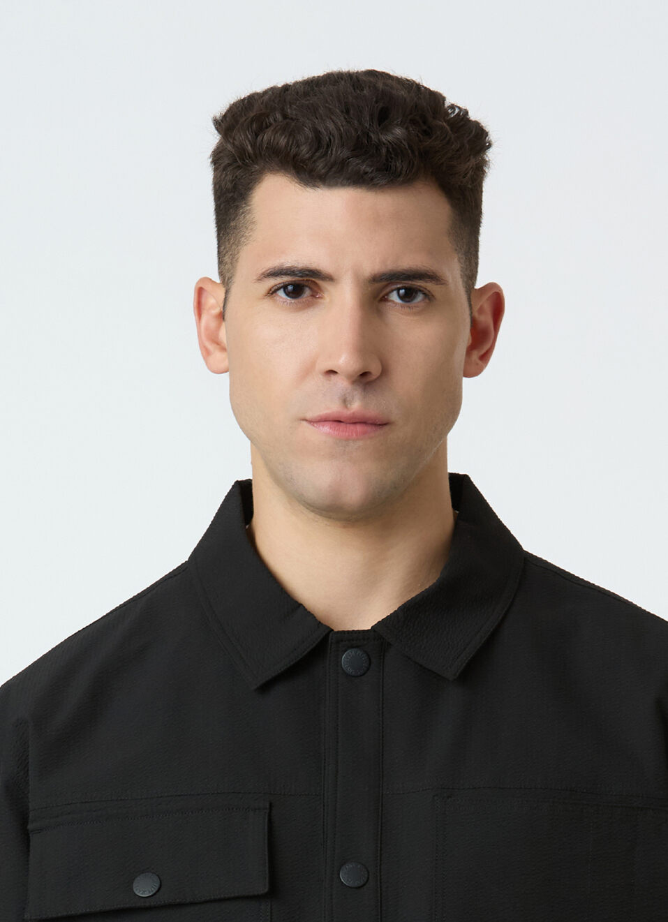 Men Black Full Sleeve Jacket With Flap Pocket, , large image number 4
