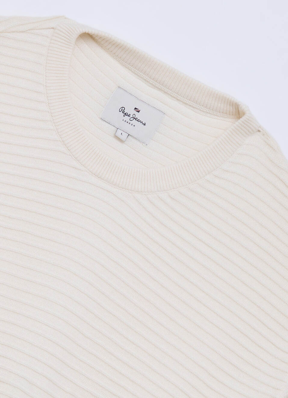 Men White Striped Full Sleeve Flat Knit Sweater, , large image number 6