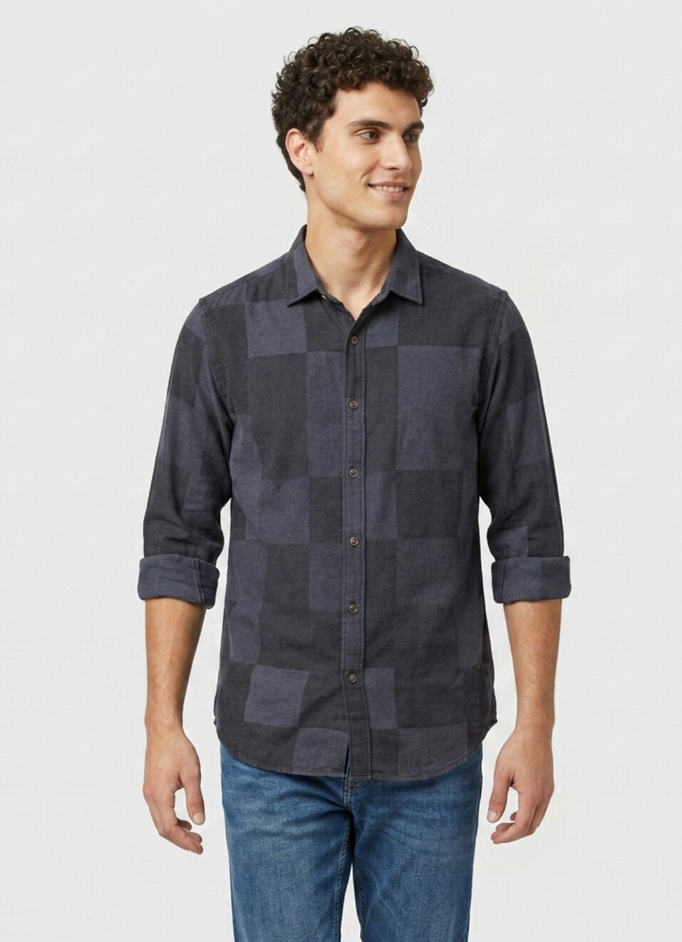 Men Black Solid Long Sleeve Shirt, , large image number 1
