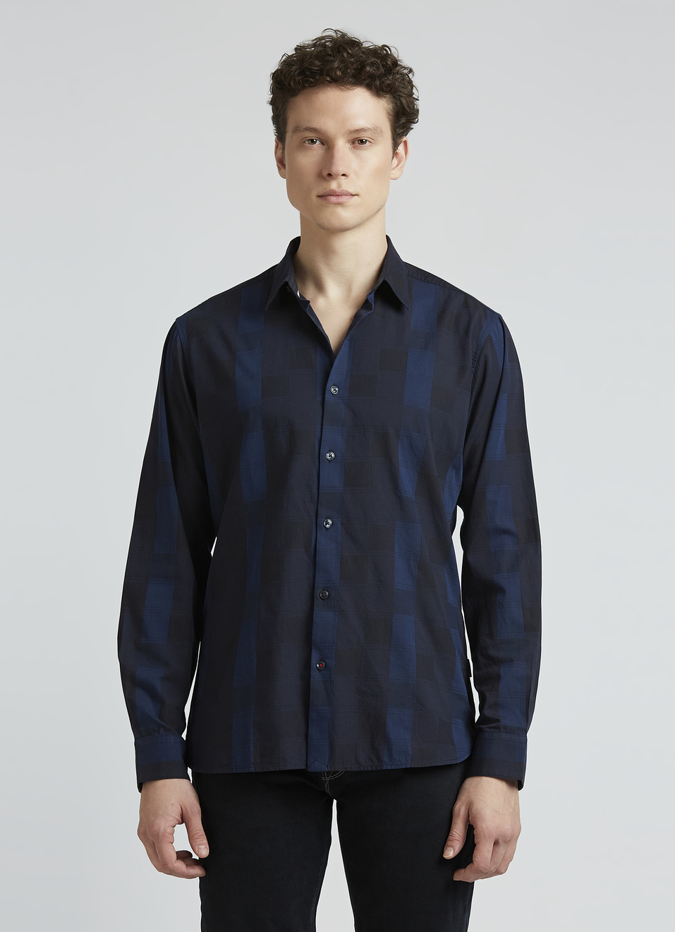 Navy Check Full Sleeve Shirt, , large image number 1