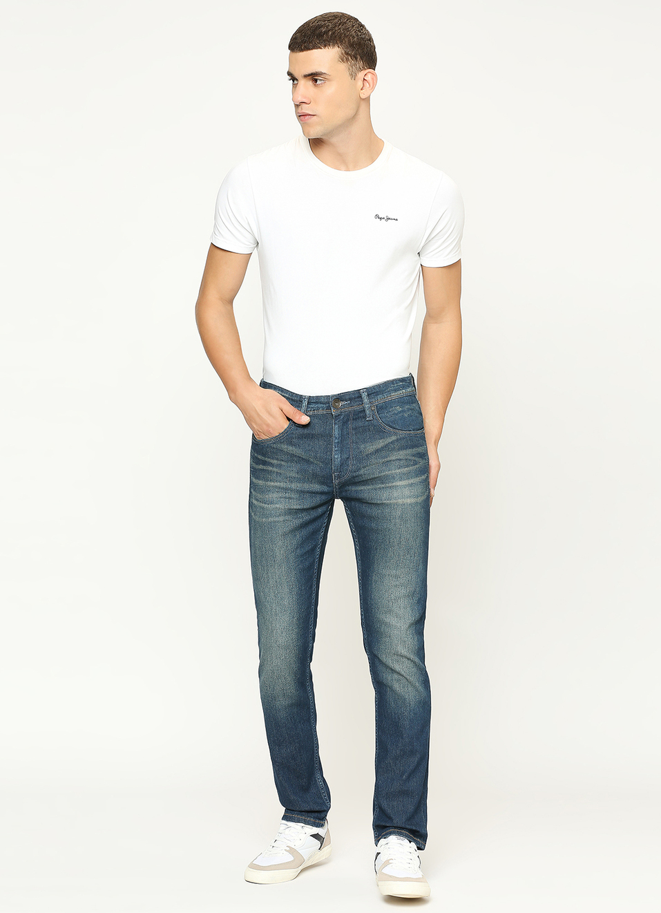 Tapered Vapour Fit Low Waist Jeans, , large image number 1