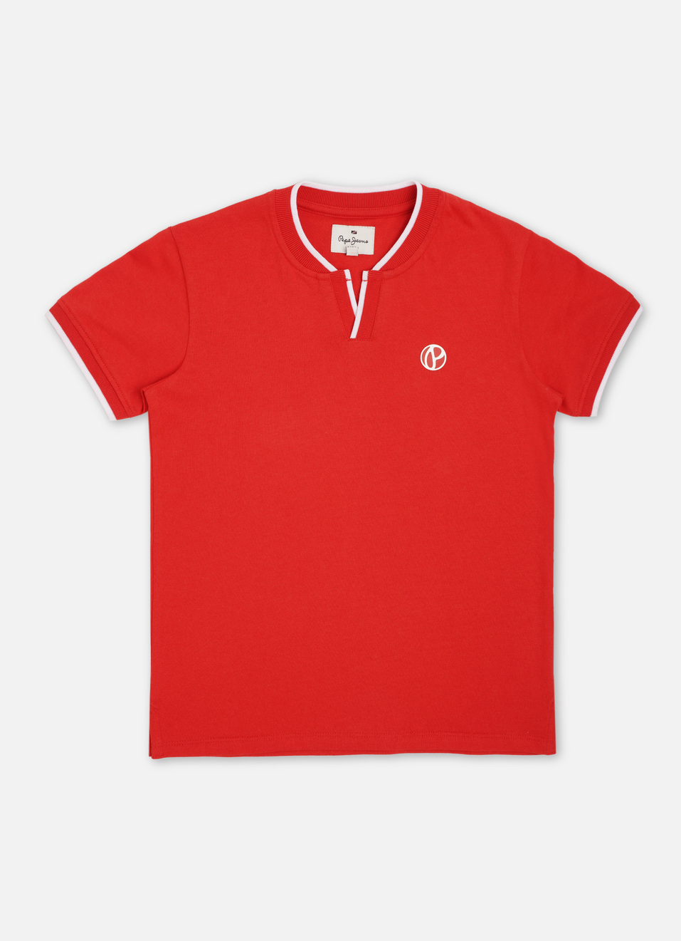 Boys Red Graphic Print Short Sleeve Polo, , large image number 0