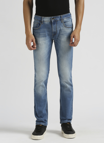 Vapour Blue Mid Rise Slim Fit Jeans
