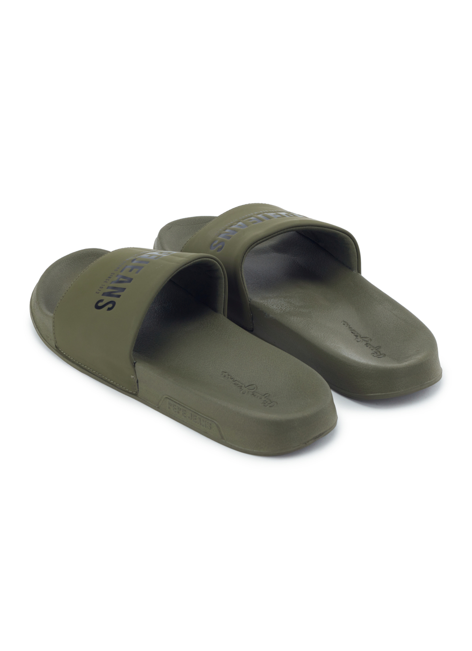 Green Logo Printed Anti-skid Beach Slides, , large image number 3