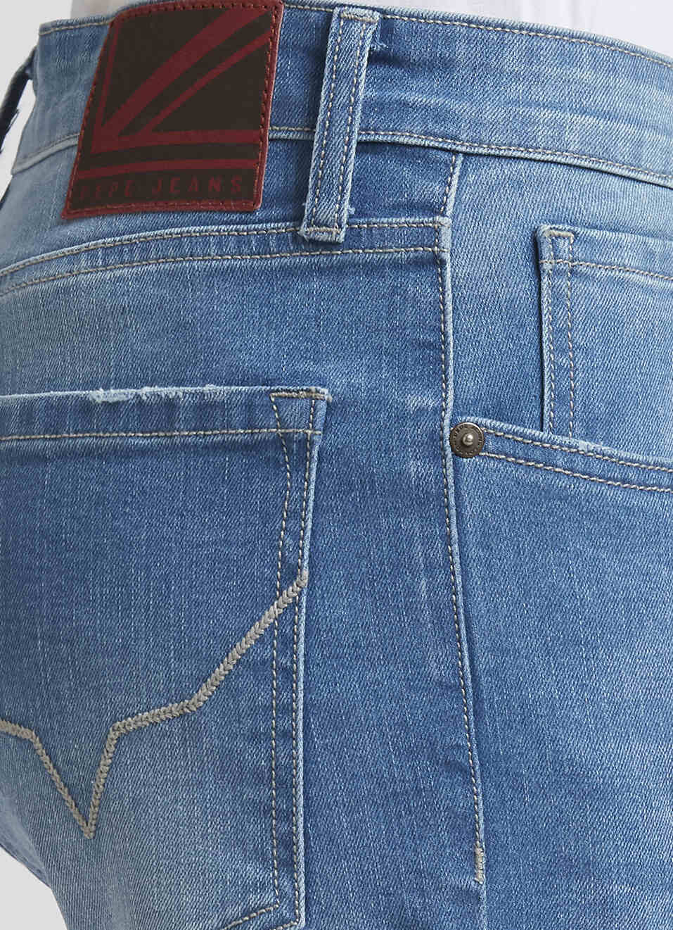 Vapour Blue Mid Rise Slim Jeans, , large image number 4