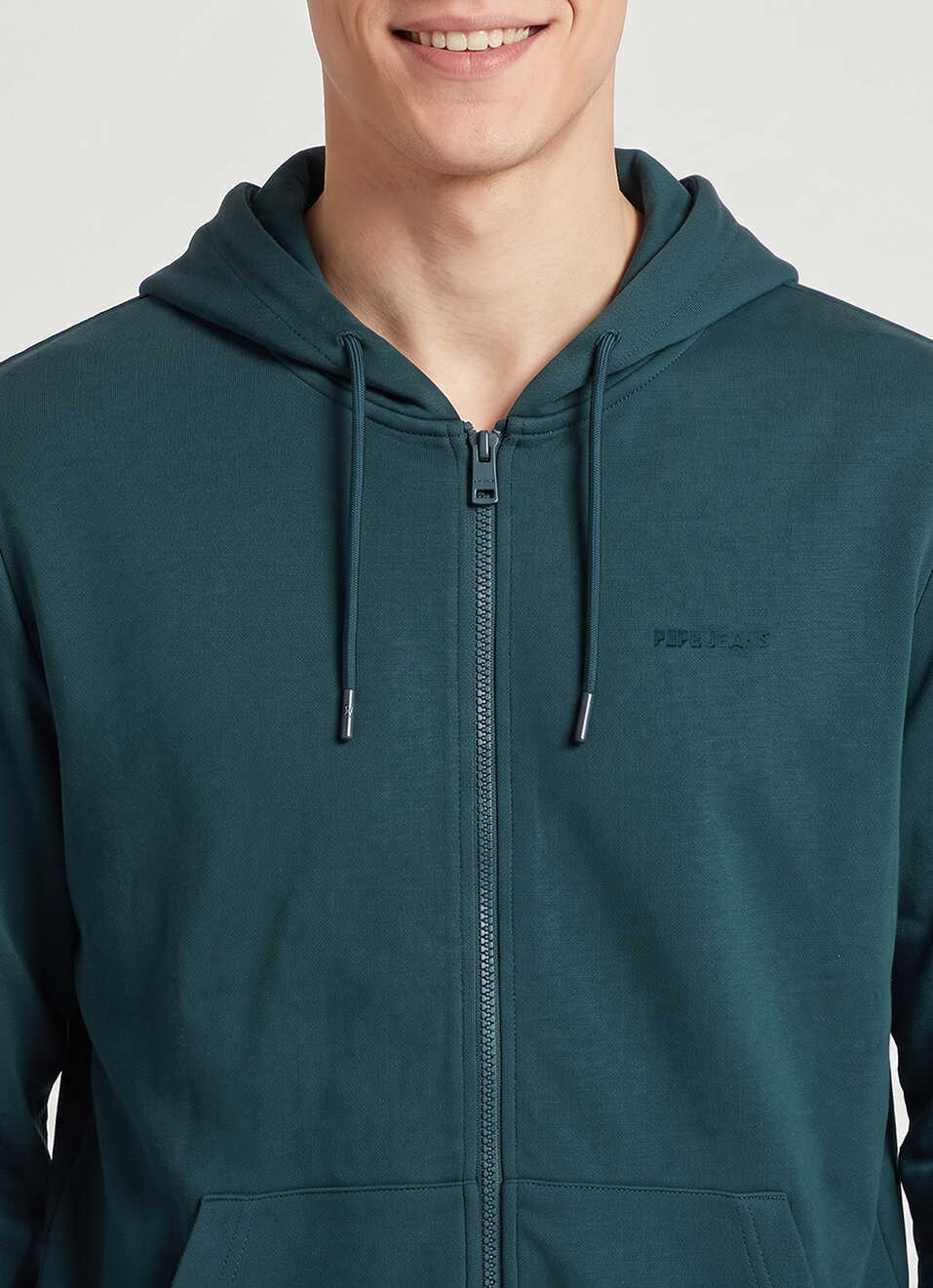 Men Green Solid Full Sleeve Hoodie, , large image number 4