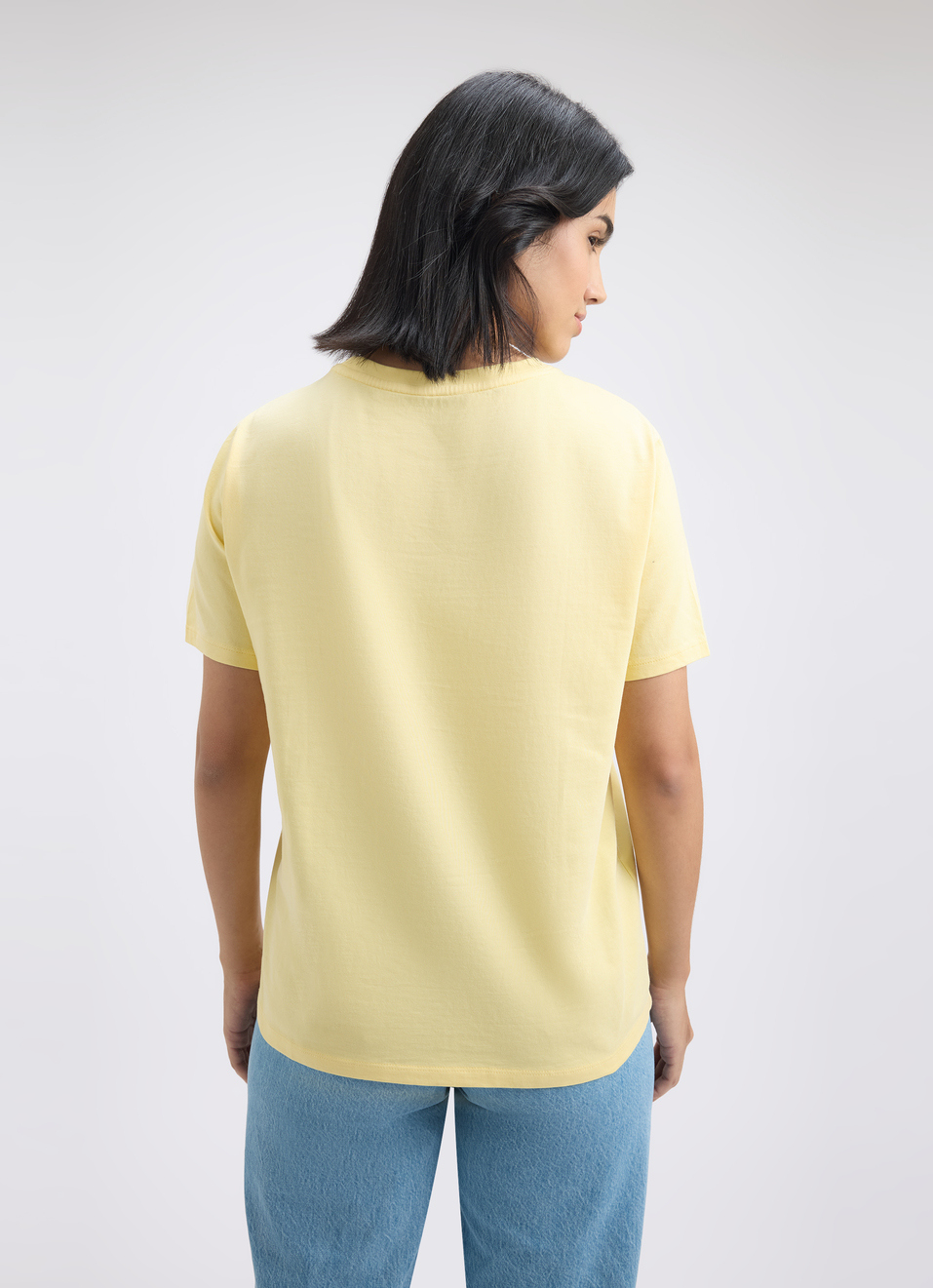 Women Yellow Crochet Short Sleeve T-shirt, , large image number 2