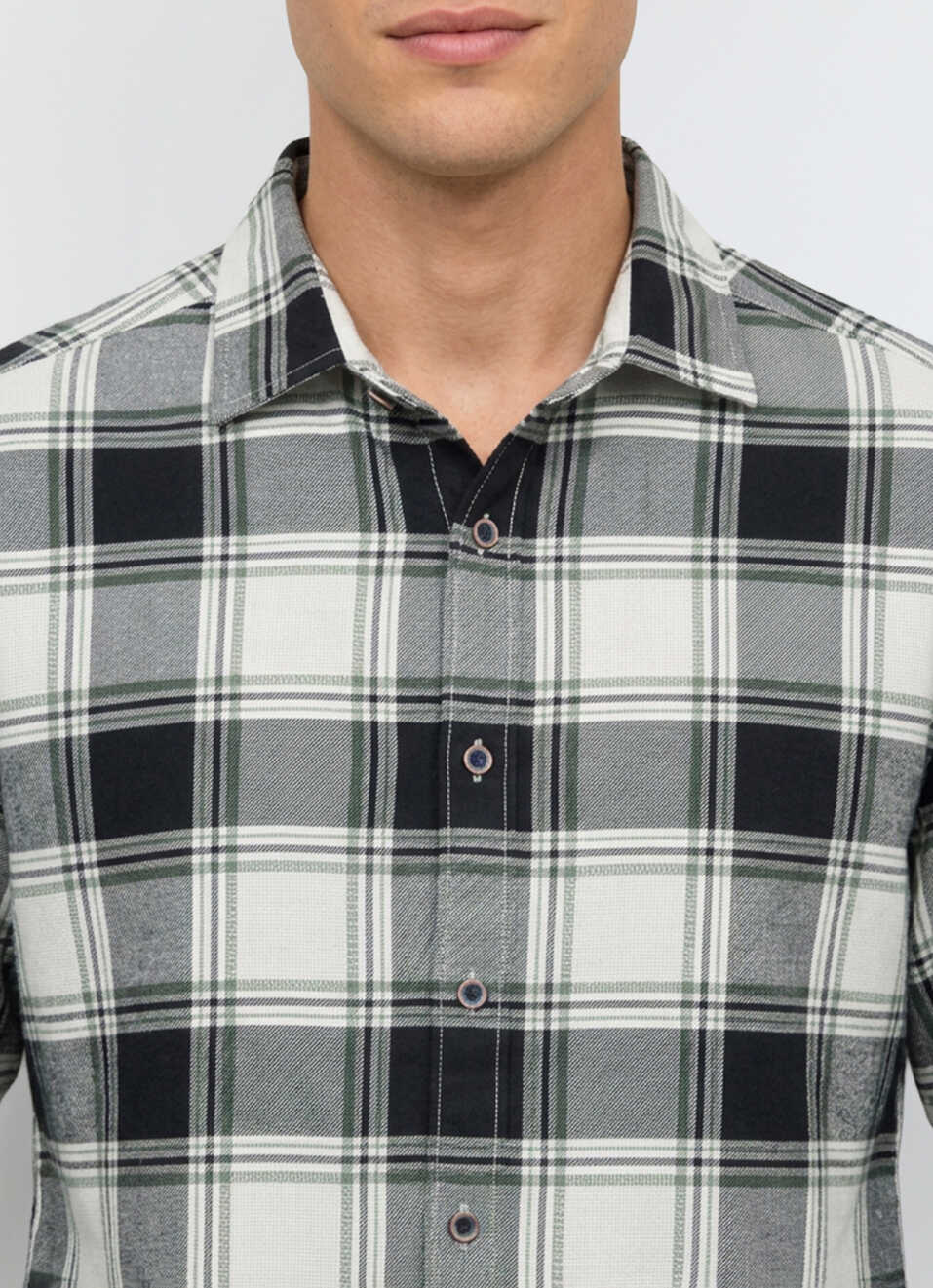 Men Black Checked Dobby Long Sleeve Shirt, , large image number 4