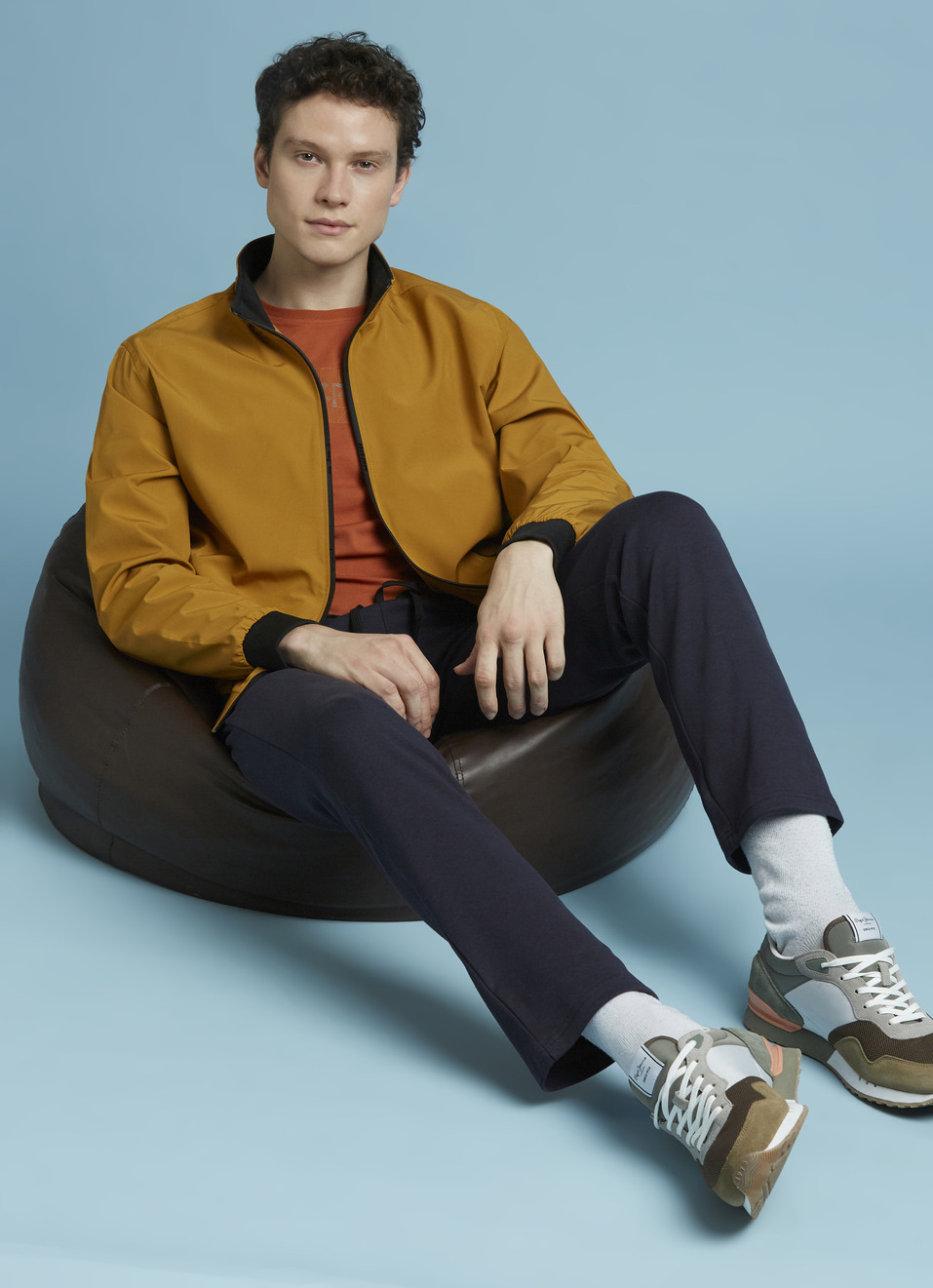 Yellow High Neck Full Sleeve Lightweight Jacket, , large image number 5