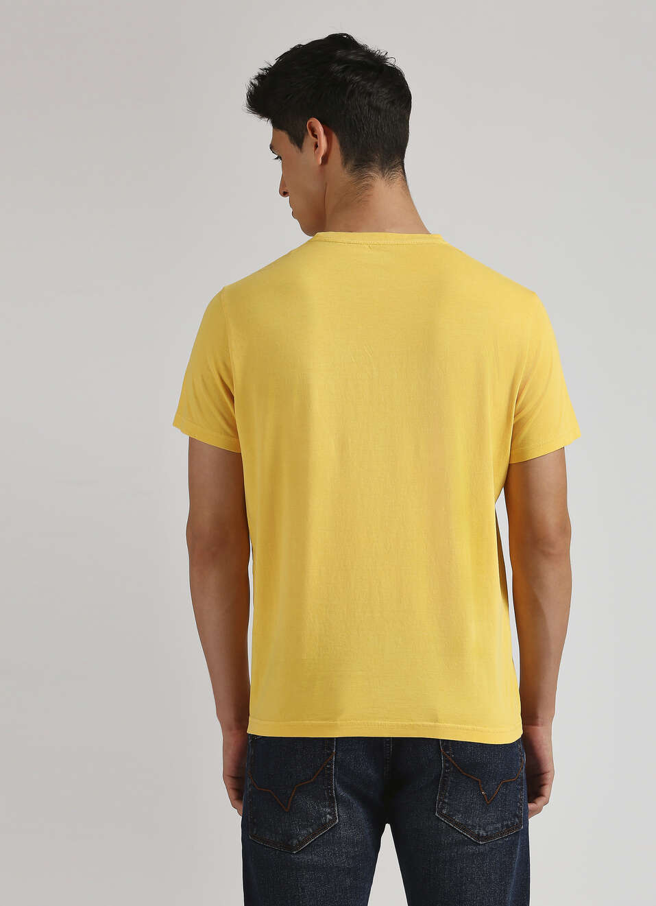 Yellow Single Pocket Overdyed Short Sleeve T-shirt, , large image number 2