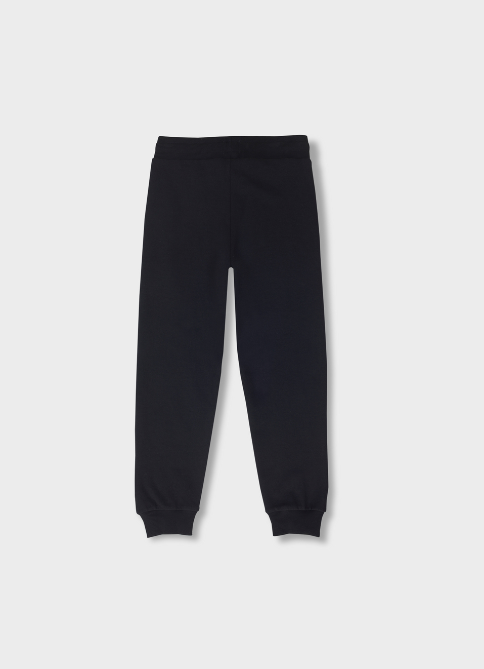 Boys Black Ribbed Waist Knit Joggers, , large image number 1