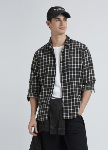 Black Check Full Sleeve Shirt