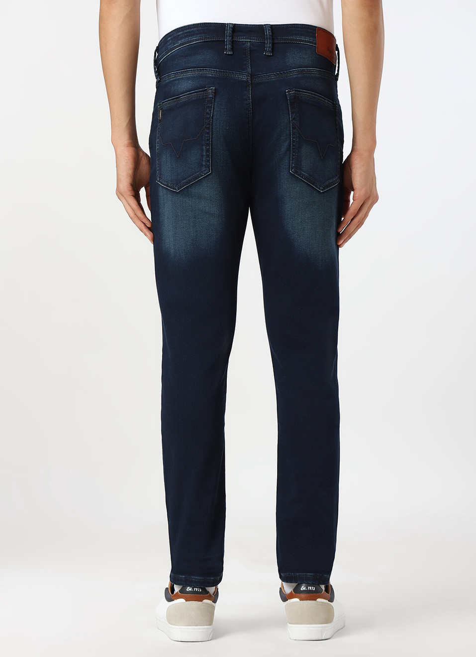 Men Dark Blue Mid Rise Slim Fit Gymindigo Jeans, , large image number 3