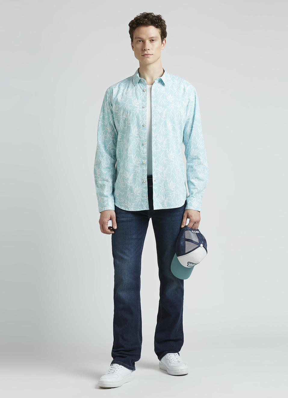 Peach Botanical Print Full Sleeve Shirt, , large image number 5