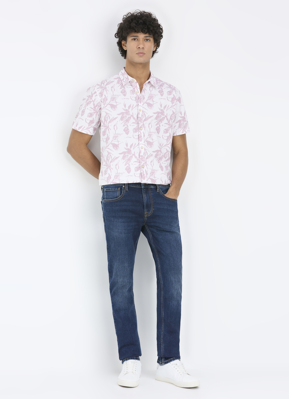 Men Purple Botanical Print Short Sleeve Shirt, , large image number 5