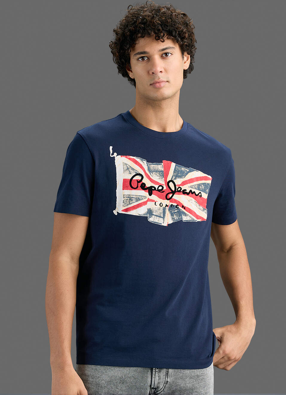 Men Navy Slim Printed T-shirt, , large image number 6