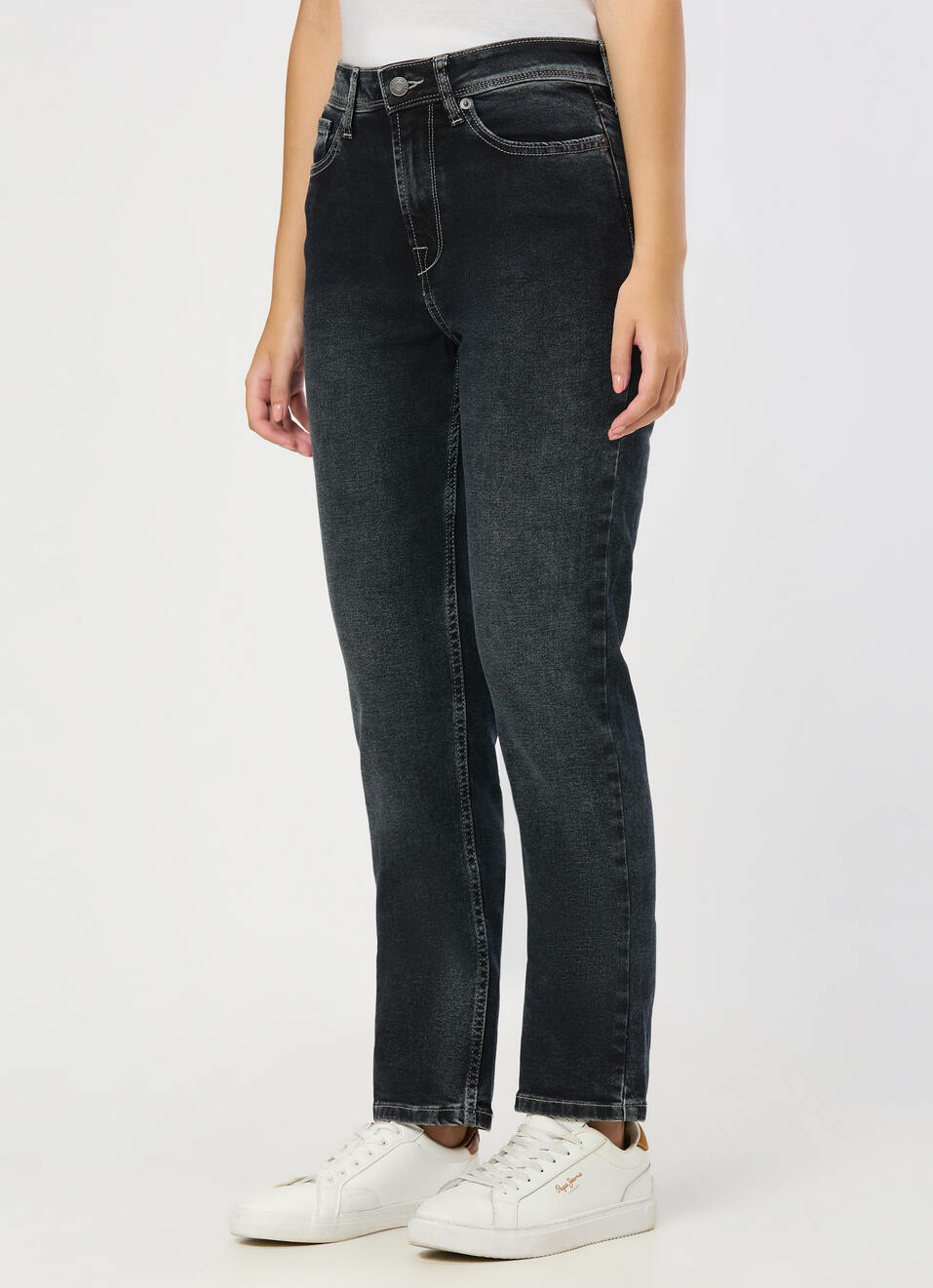 Women Dark Used Straight Jeans, , large image number 3