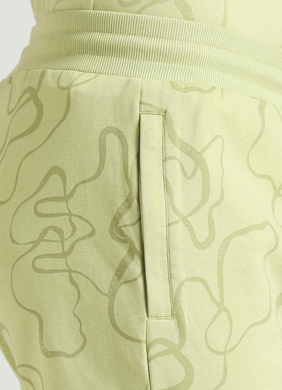 Green All Over Print Pc Interlock Fabric Shorts , , large image number 4