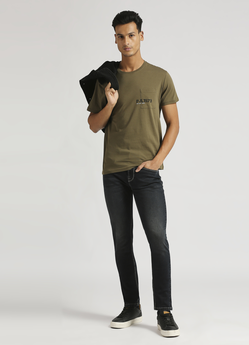Green Solid Single Pocket Short Sleeve T-shirt, , large image number 5