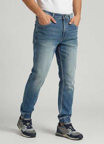 Light Blue Mid Rise Tapered Jogger