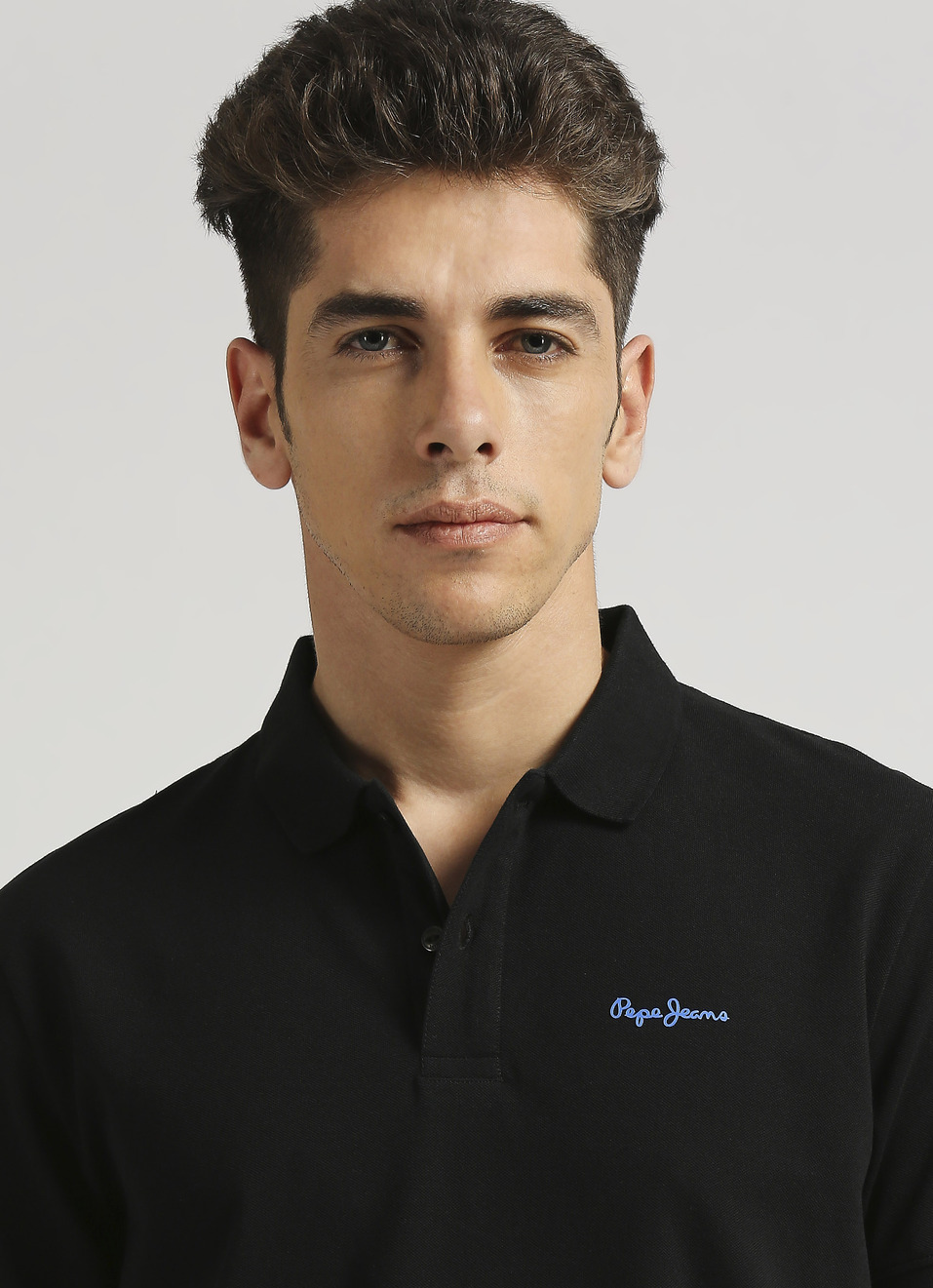 Black Premium Logo Print Short Sleeve Polo, , large image number 4