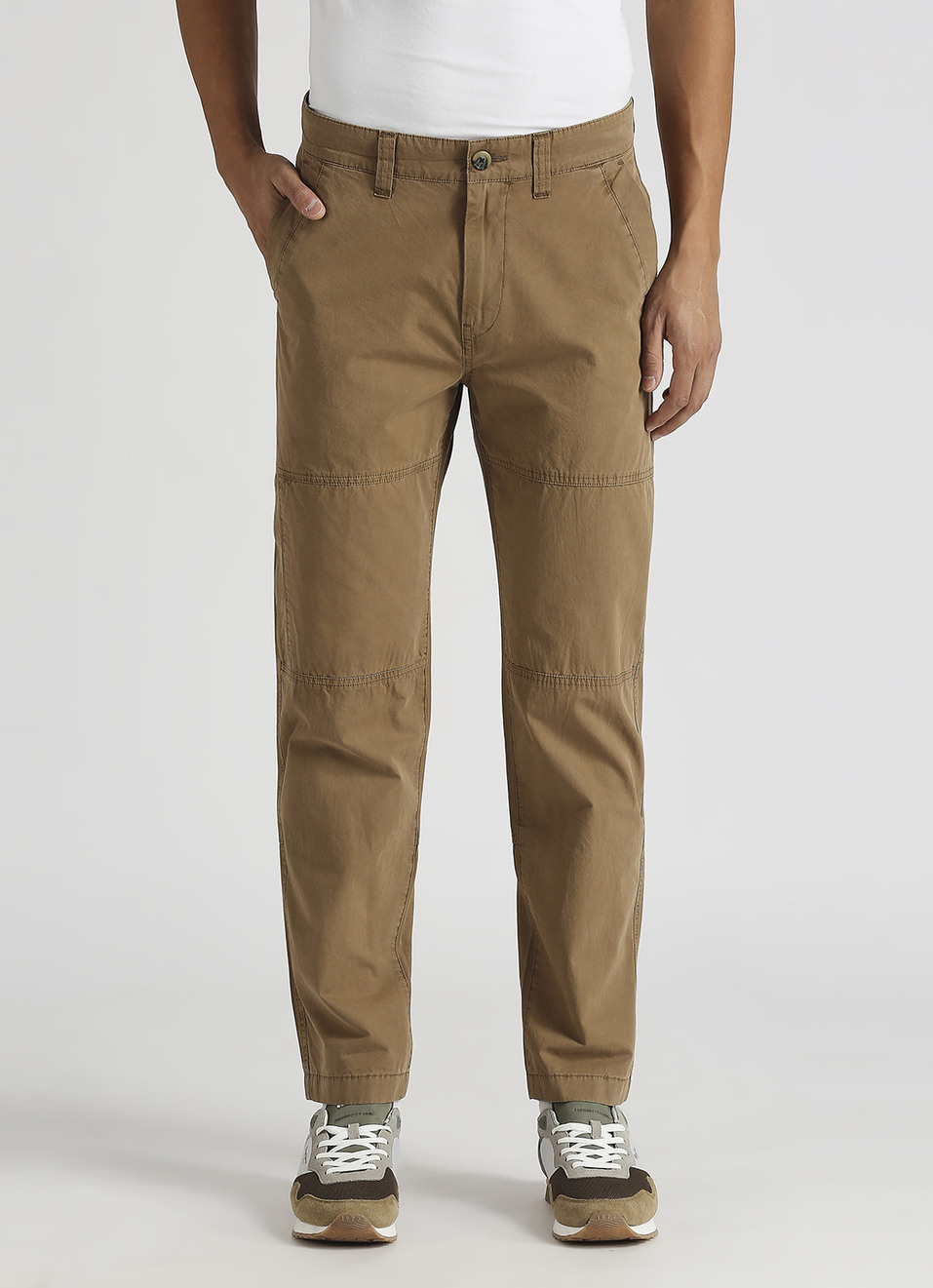 Khaki Lightweight Summer Cash Fit Cargo Pants, , large image number 1