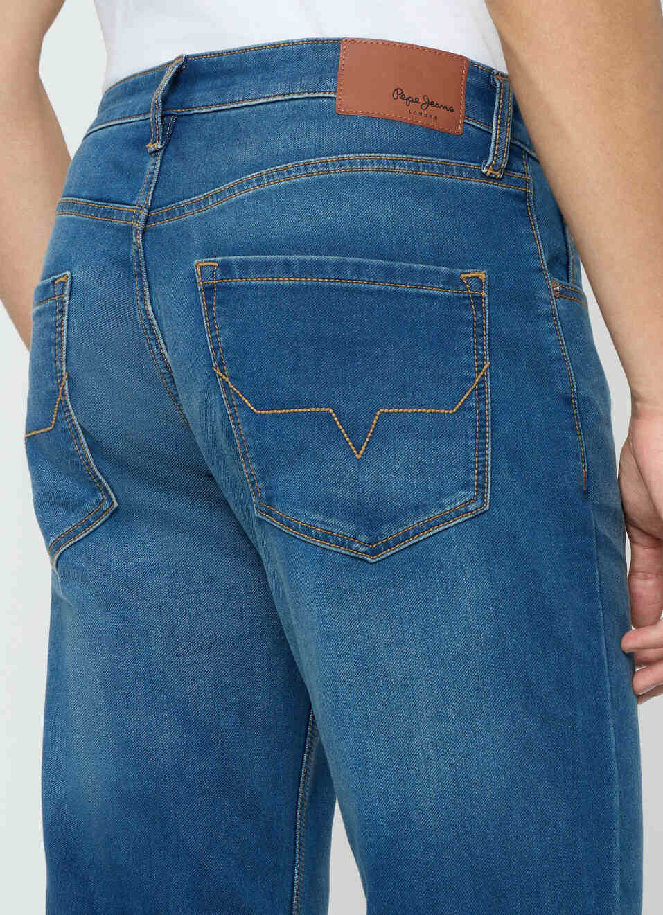 Men Blue Mid Rise Straight Fit Stretchable Jeans, , large image number 5