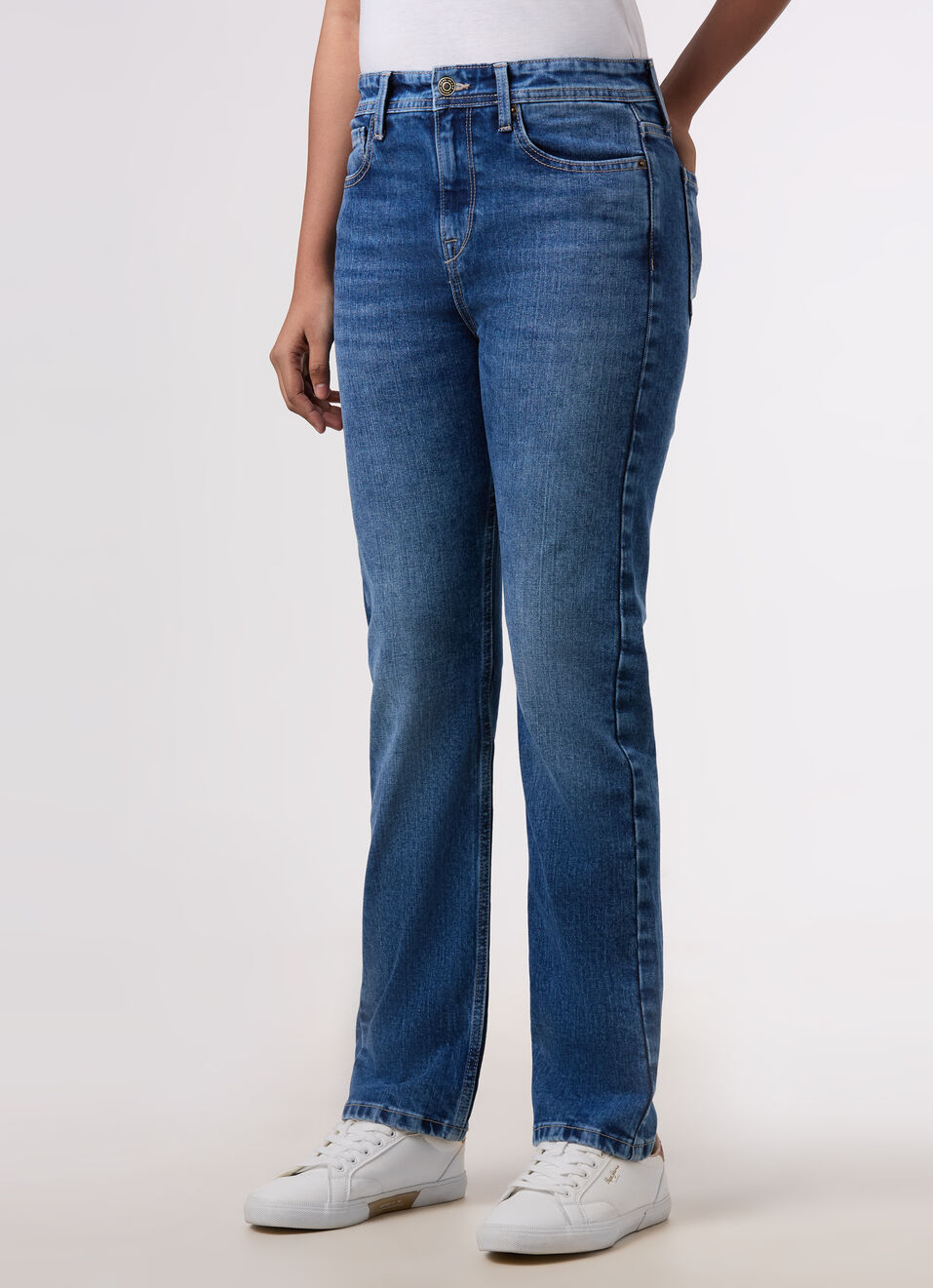 Women Blue High Rise Straight Stretchable Jeans, , large image number 3