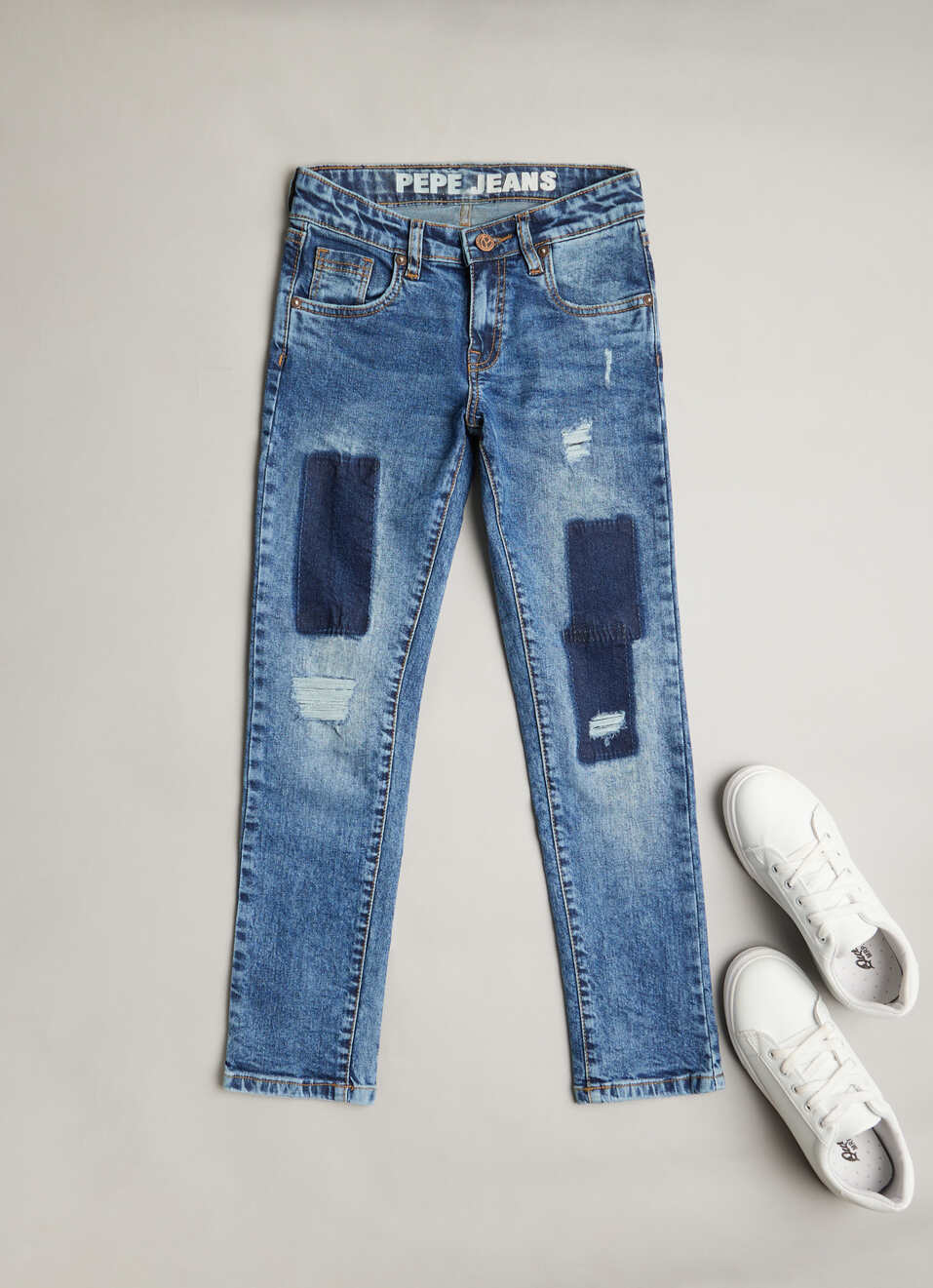 Cashed Mid Waist Slim Fit Denim, , large image number 0