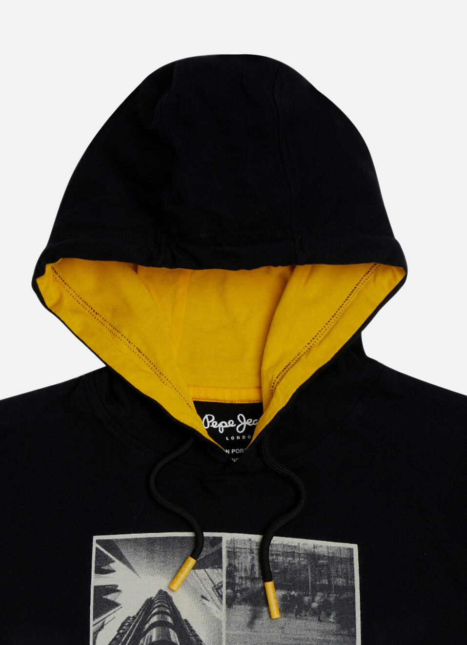 Boys Black Graphic Print Short Sleeve Hooded T-shirt, , large image number 2