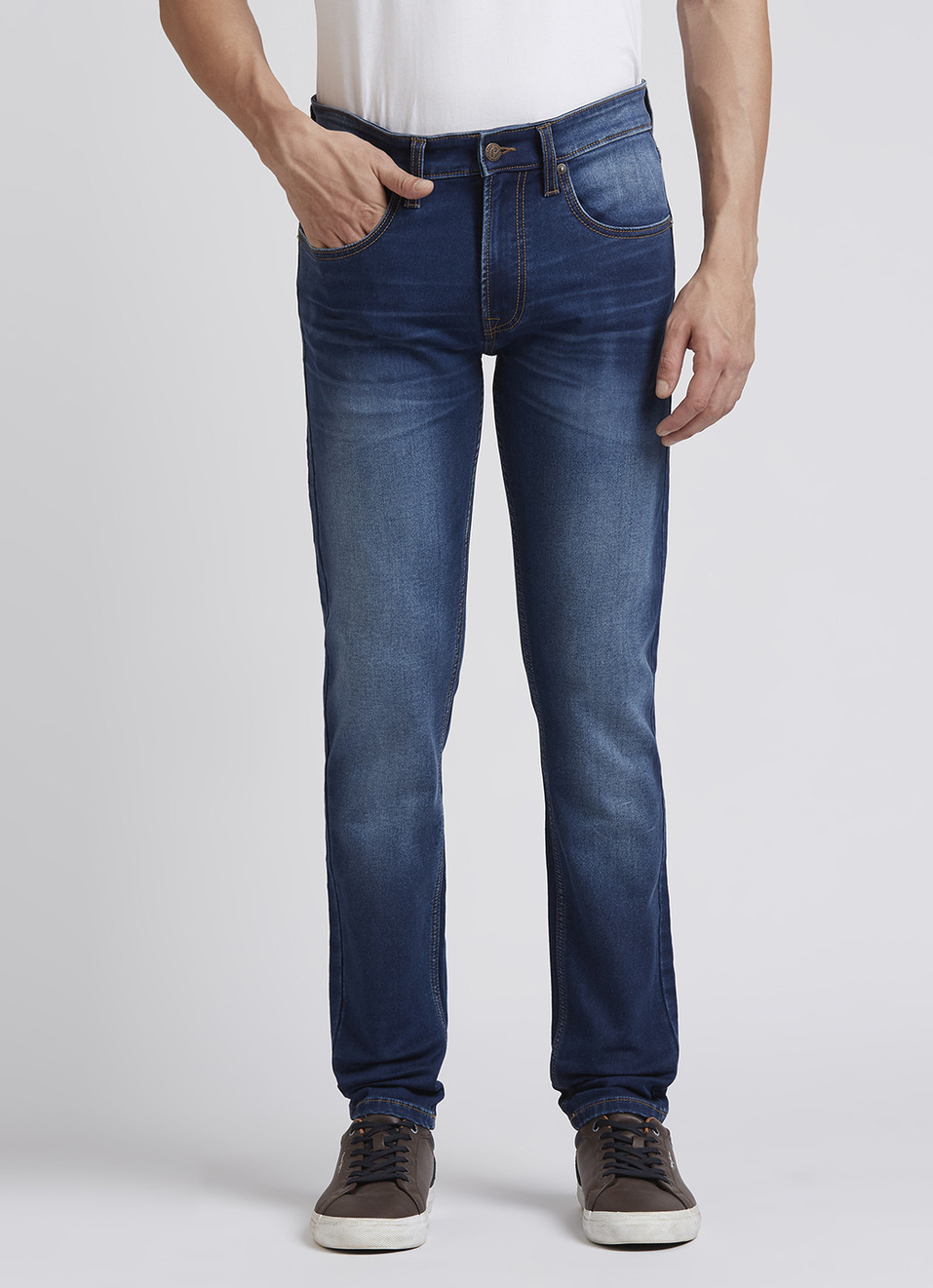 Chinox Blue Mid Rise Skinny Gymindigo Jeans, , large image number 2