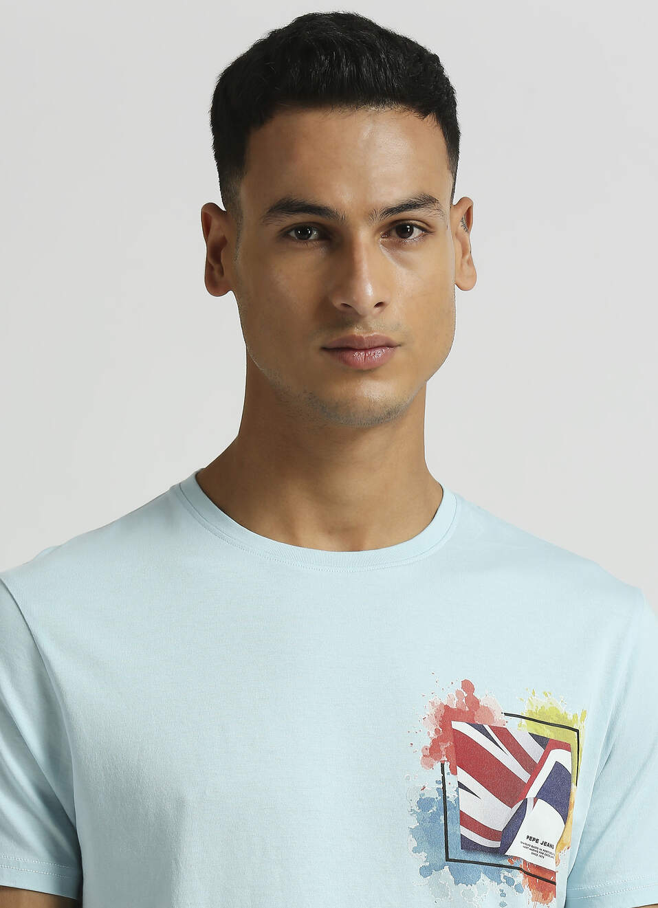Blue Union Jack Print Short Sleeve T-shirt, , large image number 4