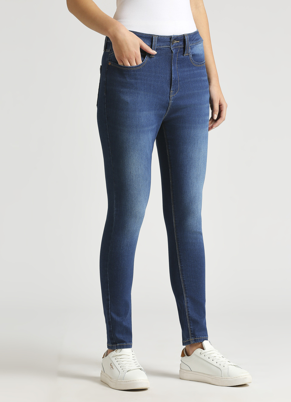 Dion High Waist Skinny Fit Powerflex Jeans, , large image number 3