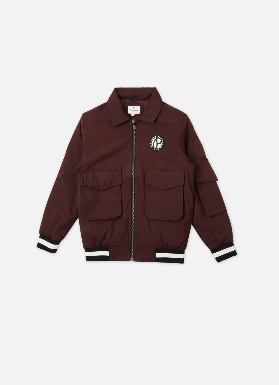 Boys Wine Ribbed Full Sleeve Jacket, , large image number 0