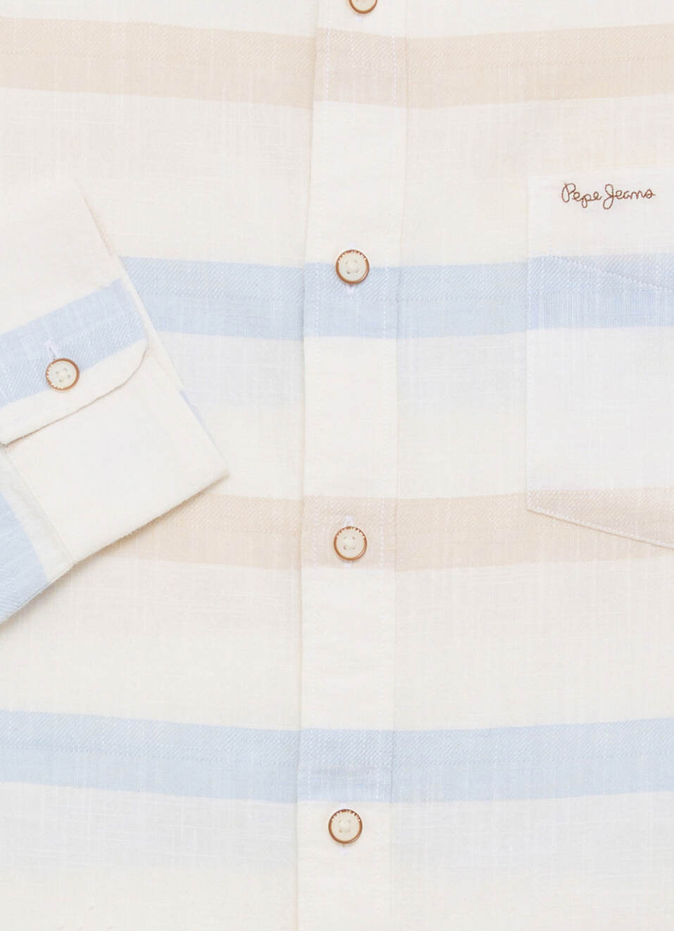 Men Blue Striped Long Sleeve Shirt, , large image number 7
