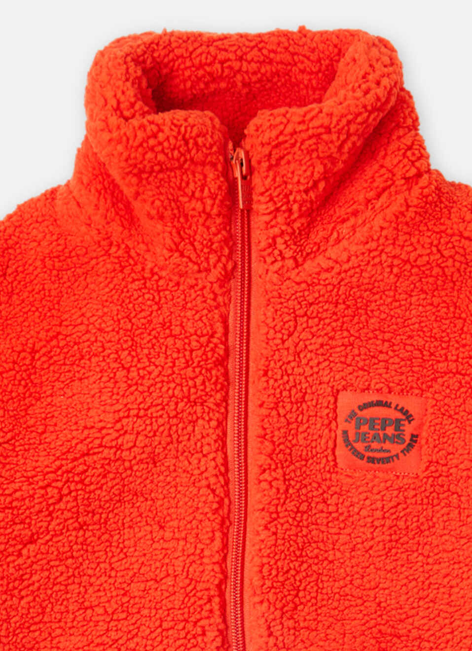 Boys Orange High Neck Full Sleeve Jacket, , large image number 2