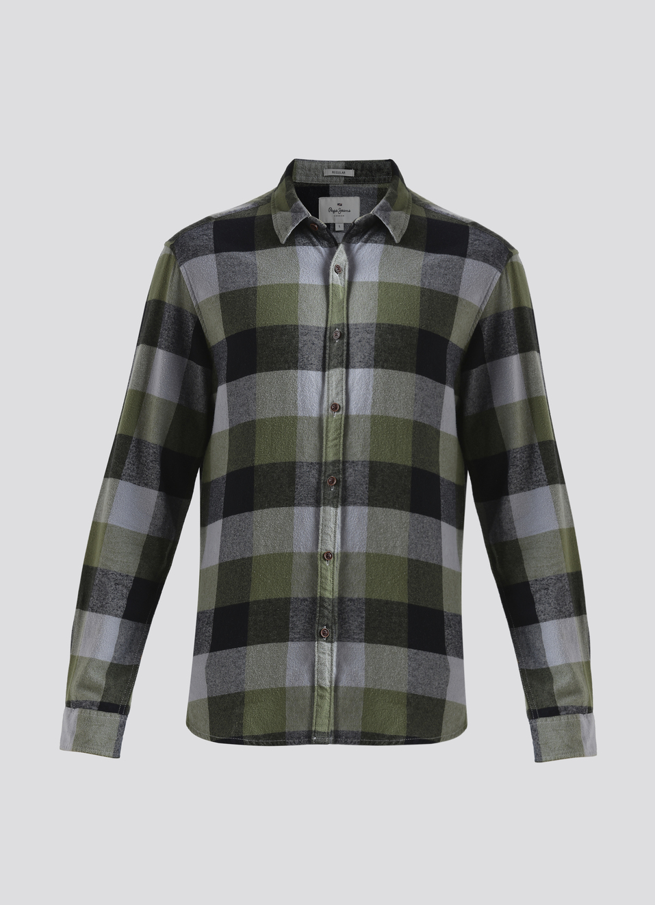 Olive Checked Full Sleeve Shirt, , large image number 6